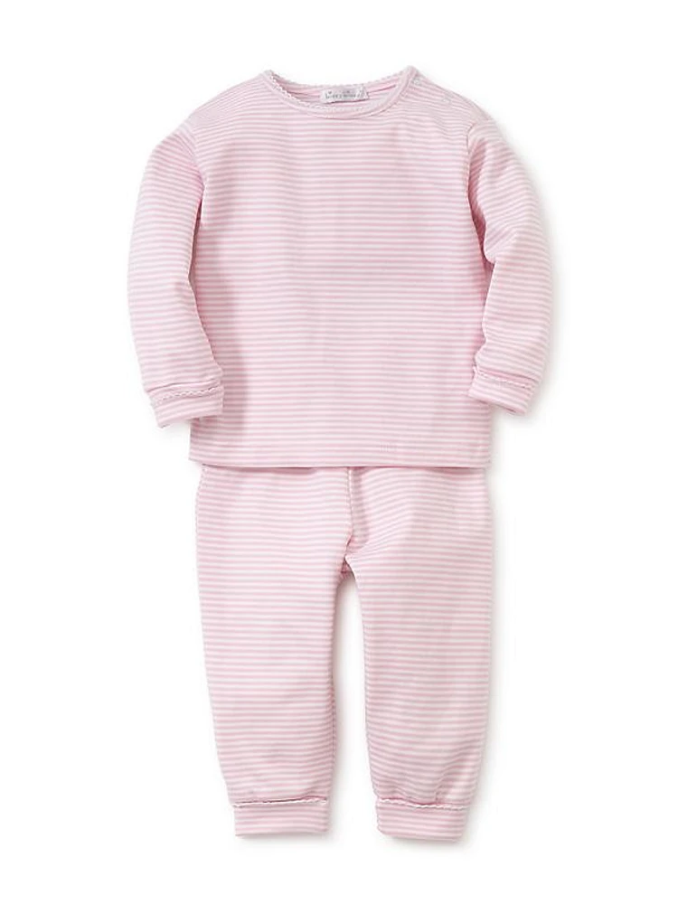 Baby's Striped Cotton T-Shirt & Pants Set