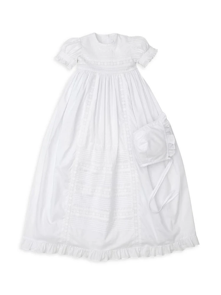 Baby Girl's Nicole Short-Sleeve Gown & Hat Set