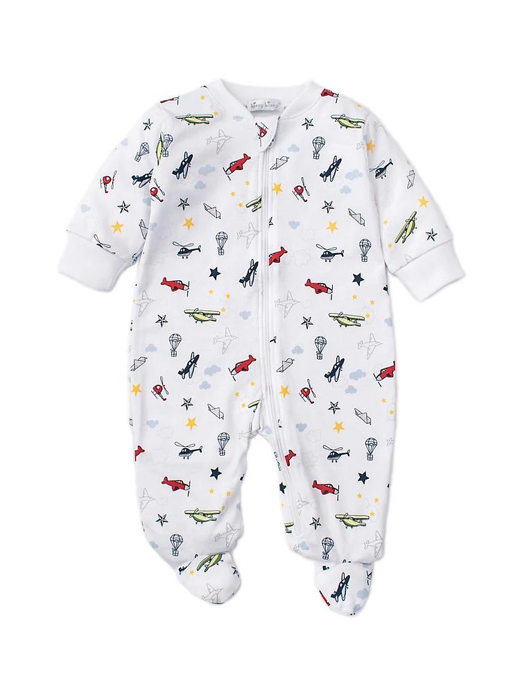 Baby's Aviator Print Footie