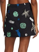 Ronan Embroidered Linen Miniskirt