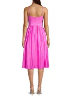 Crinkle A-Line Midi-Dress