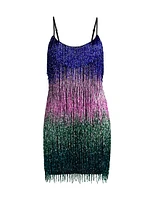 Ombré Beaded Fringe Minidress