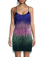 Ombré Beaded Fringe Minidress