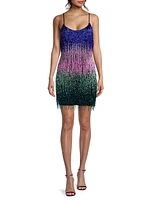 Ombré Beaded Fringe Minidress