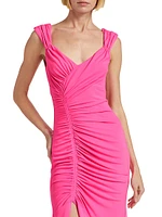 Julieta Ruched Jersey Midi-Dress