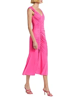 Julieta Ruched Jersey Midi-Dress