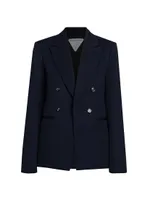 Sartorial Grain-De-Poudre Unbuttoned Jacket