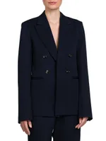 Sartorial Grain-De-Poudre Unbuttoned Jacket