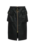 Coated Cargo Midi-Skirt