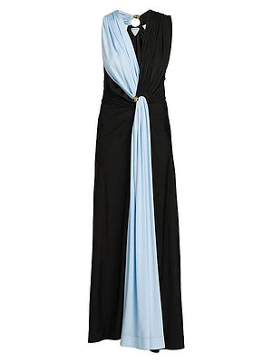 Two-Tone Draped Gown