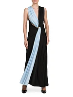 Two-Tone Draped Gown