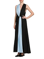 Two-Tone Draped Gown