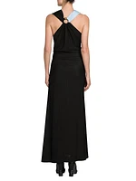 Two-Tone Draped Gown