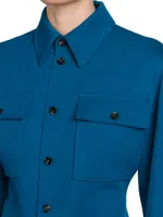 Wool Gabardine Shirt Jacket