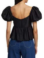 Rory Puff-Sleeve Silk Top