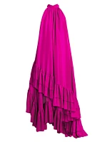 Lucas Ruffled Silk High-Low Gown