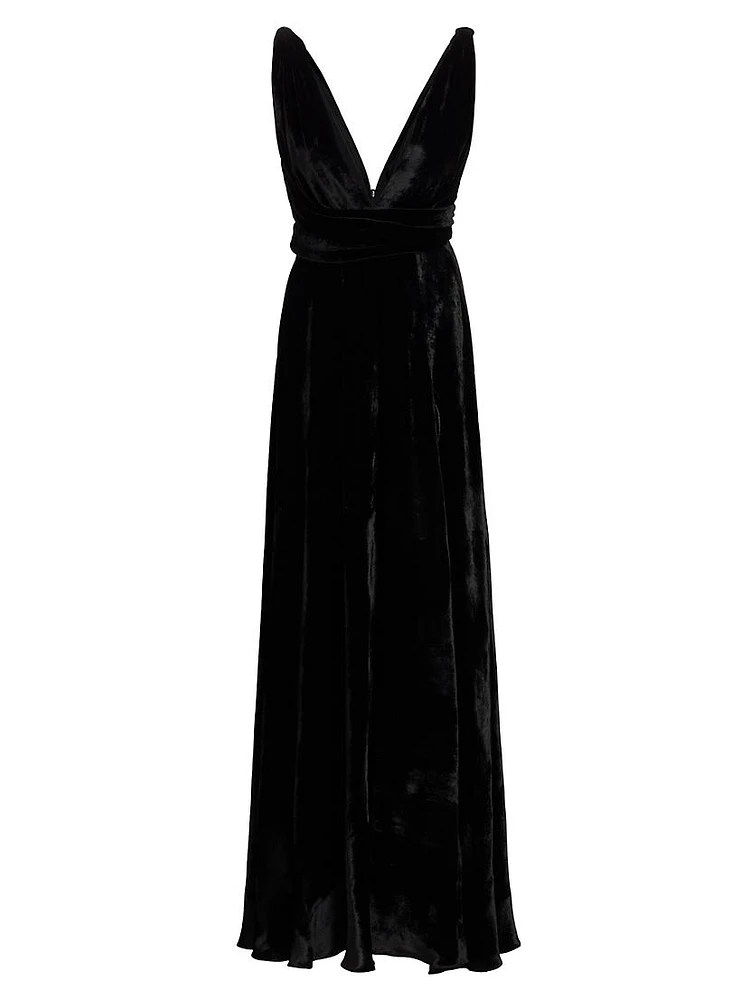 Cirrus Velvet V-Neck Gown