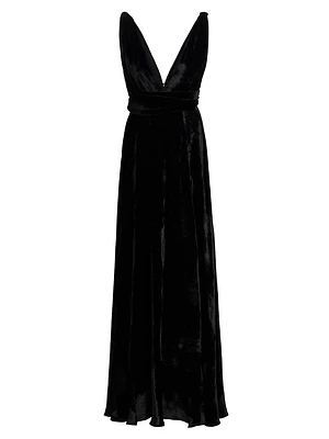 Cirrus Velvet V-Neck Gown