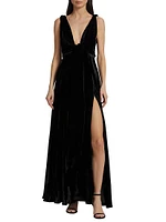 Cirrus Velvet V-Neck Gown