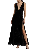 Cirrus Velvet V-Neck Gown