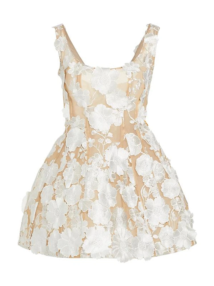 Jasmine Floral Appliqué Minidress