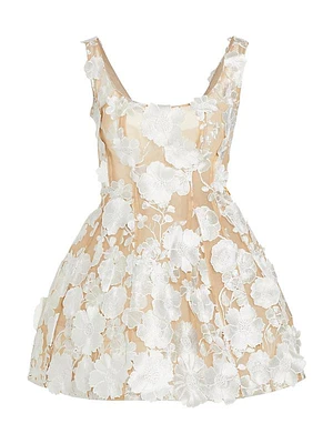 Jasmine Floral Appliqué Minidress