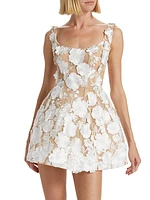 Jasmine Floral Appliqué Minidress