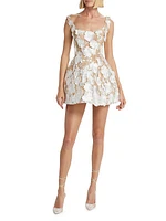 Jasmine Floral Appliqué Minidress