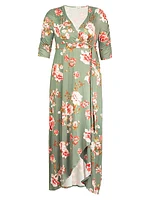 Meadow Dream Floral Wrap Maxi Dress