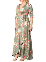 Meadow Dream Floral Wrap Maxi Dress