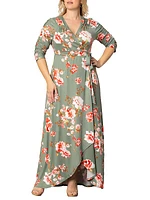 Meadow Dream Floral Wrap Maxi Dress