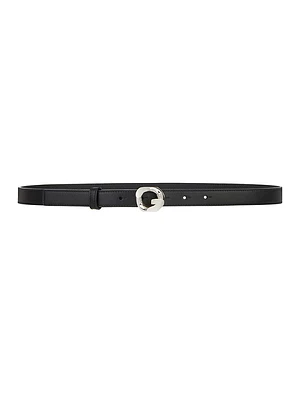 G Chain Buckle Thin Belt Smooth Leather