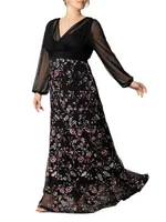 Isabella Embroidered Floral Gown