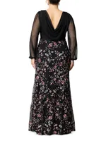 Isabella Embroidered Floral Gown