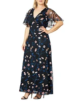 Embroidered Elegance Floral Gown