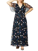 Embroidered Elegance Floral Gown