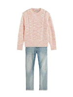 Little Girl's & Girl's Shoulder Detail Pullover Sweater