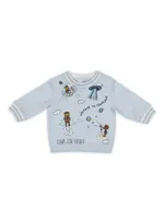 Baby Girl's Teddy Bear Print Sweatshirt