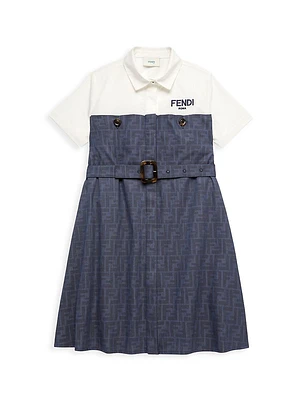 Little Girl's & FF Belted Shirtdress