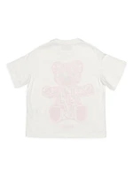 Little Girl's & Girl's Embossed FF Bear Graphic T-Shirt