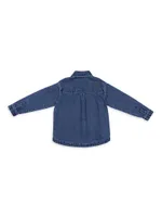 Boy's Logo Embroidered Denim Shirt Jacket