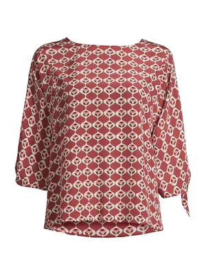 Adone Silk Geometric Blouse