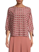 Adone Silk Geometric Blouse