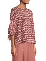 Adone Silk Geometric Blouse