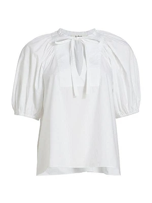 Jamie Puff-Sleeve Cotton Top