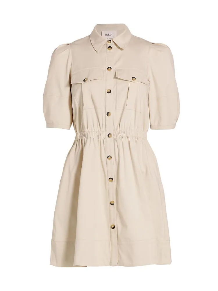 Cotton-Blend Utility Minidress