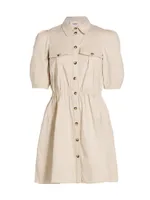 Cotton-Blend Utility Minidress