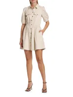 Cotton-Blend Utility Minidress