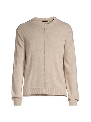 Cotton & Linen-Blend Crewneck Sweater