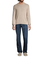 Cotton & Linen-Blend Crewneck Sweater